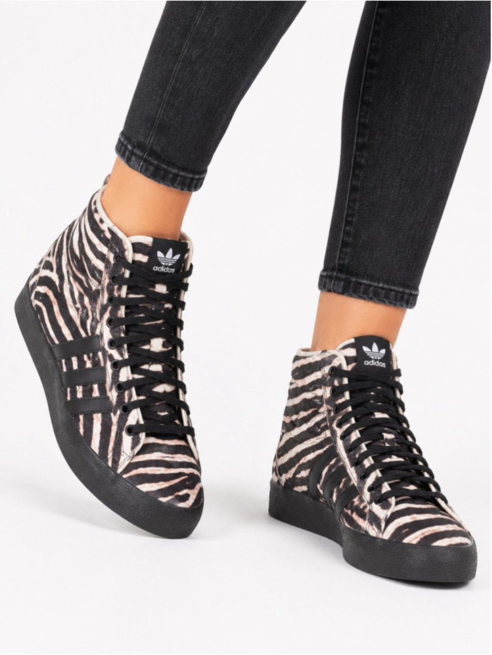 Adidas Basket Profi Up Zebra Hidden Wedge Sneakers